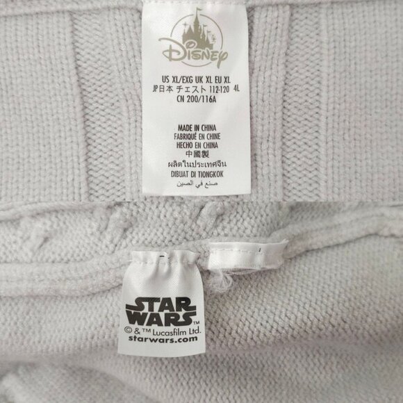Disney Star Wars Stormtrooper Cable Knit Sweater Adult XL Long Sleeve Gray - Picture 8 of 16